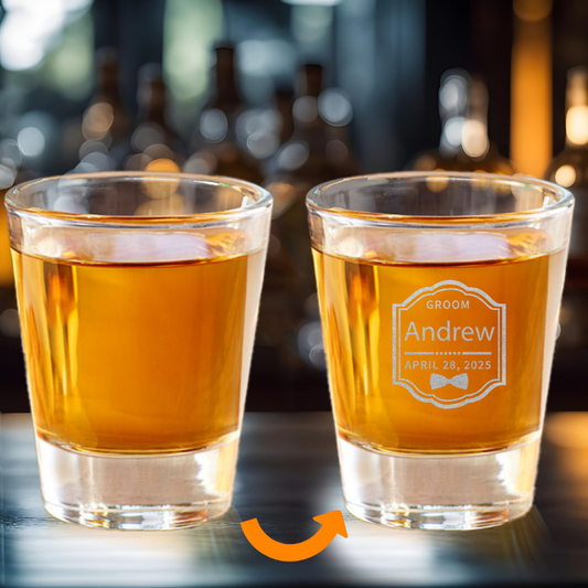 Custom Engraved Shot Glass – Personalized Name, Role & Date