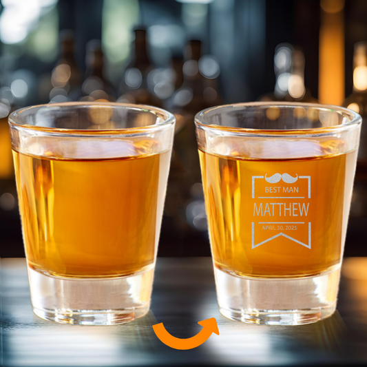 Best Man Personalized Shot Glass – Custom Name & Date