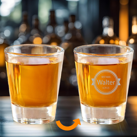 Best Man Shot Glass – Personalized Name & Wedding Date